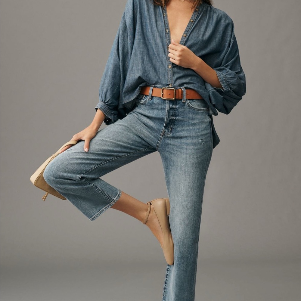 Pistola Cassie High-Rise Straight Crop Jeans